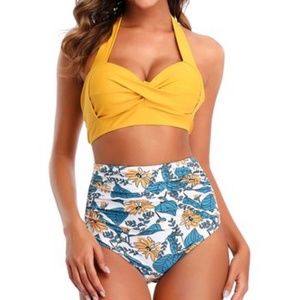 Halter Top, High Waist Bikini, size XL